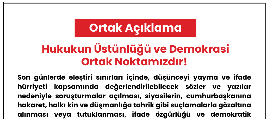 "Hukukun üstünlüğü ortak noktamızdır"